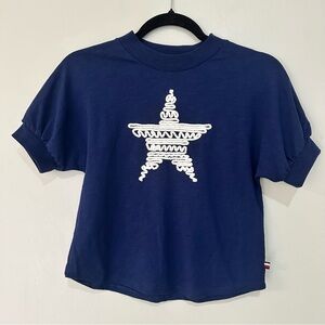 NWT Tommy Hilfiger Girls Medium 8/10 Navy Blue Shirt Knitted Star USA